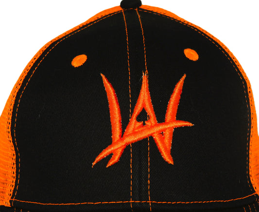 AW Snapback Trucker hat Black and orange