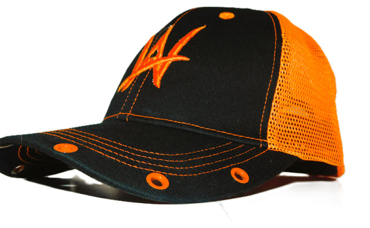 AW Snapback Trucker hat Black and orange