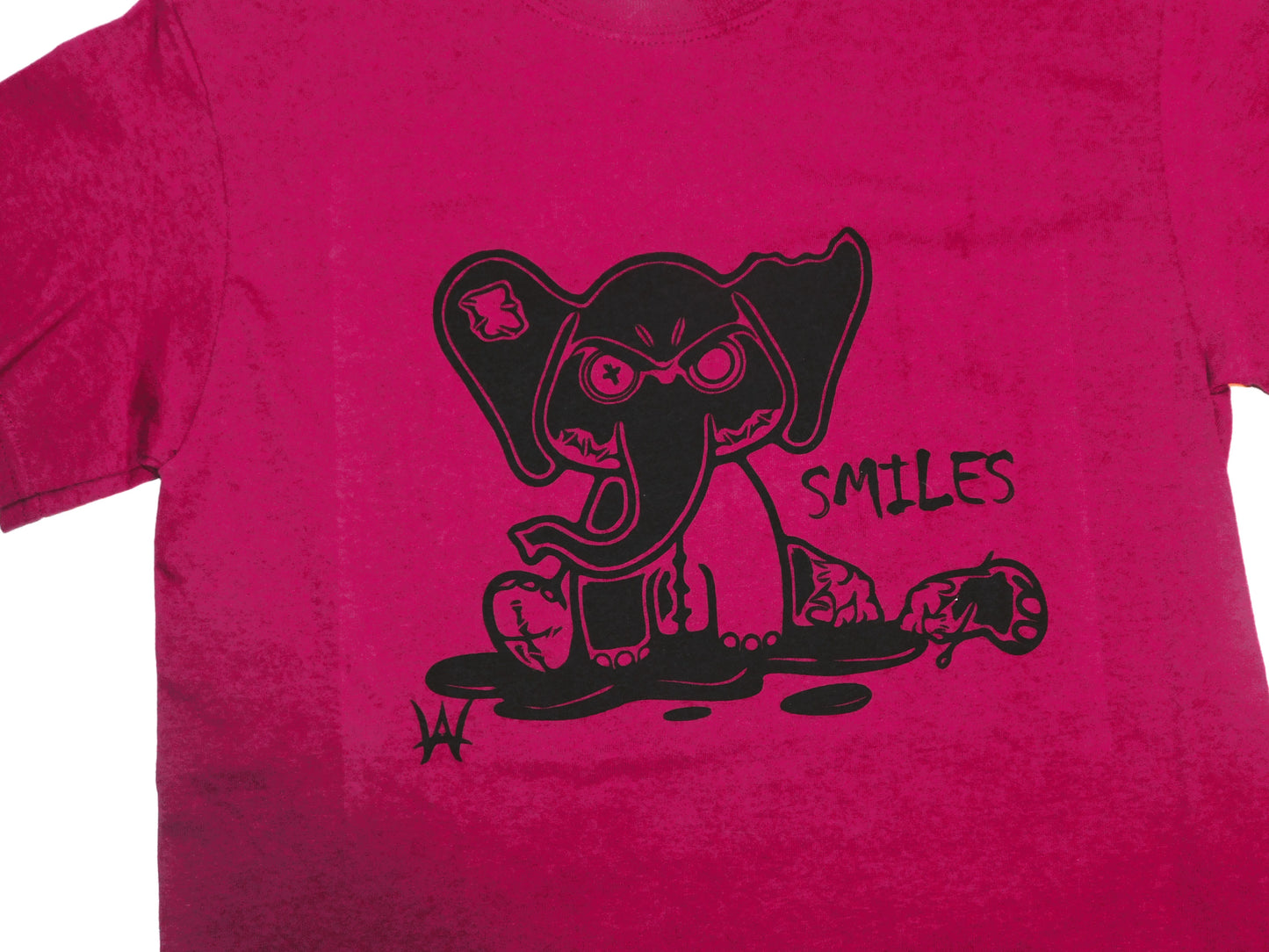 Smiles Elephant Dark Pink Tee