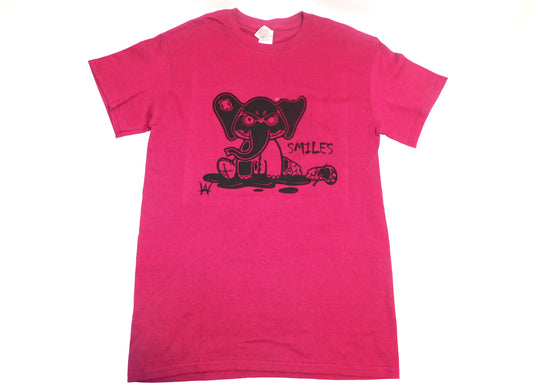Smiles Elephant Dark Pink Tee