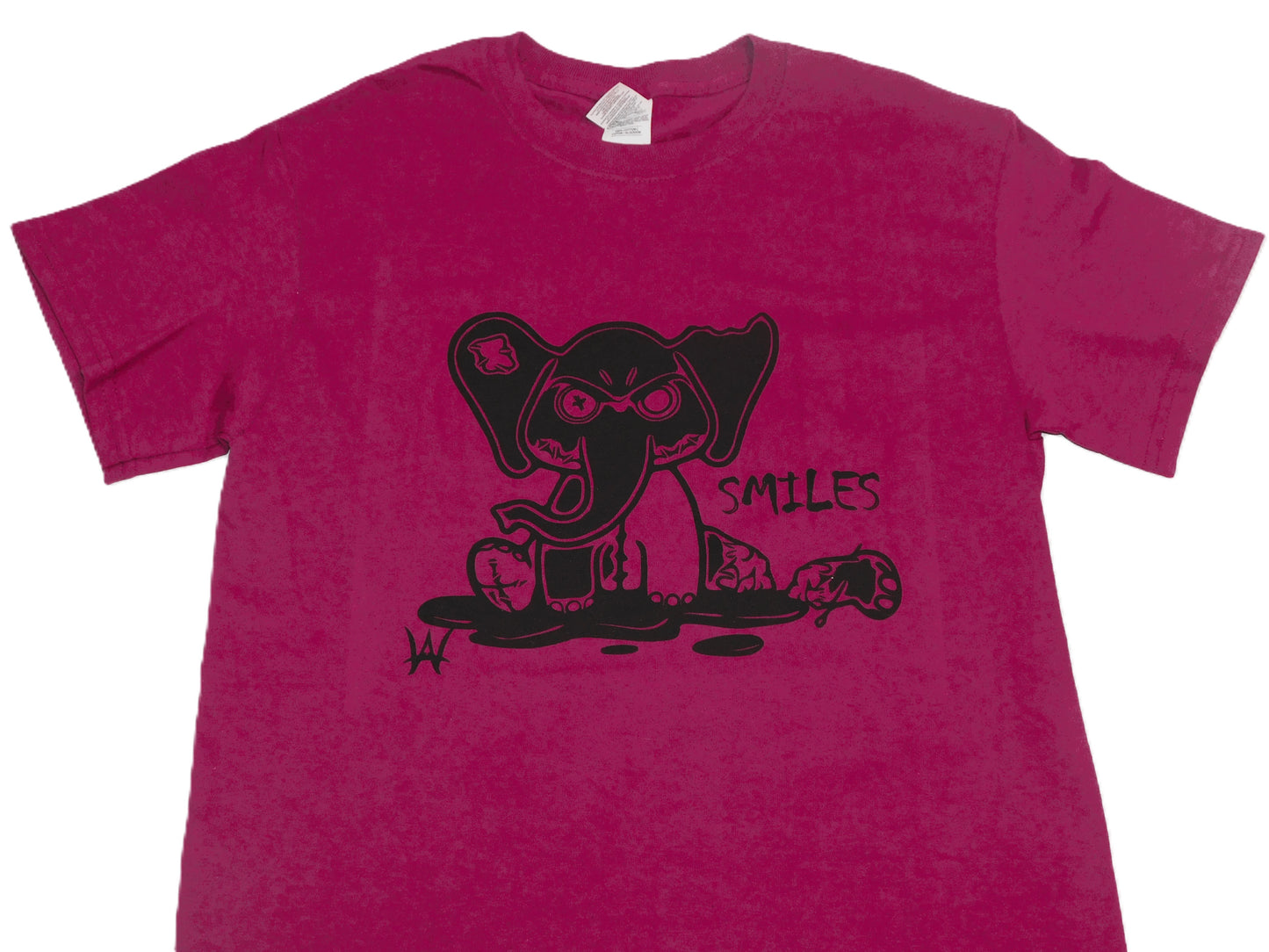 Smiles Elephant Dark Pink Tee