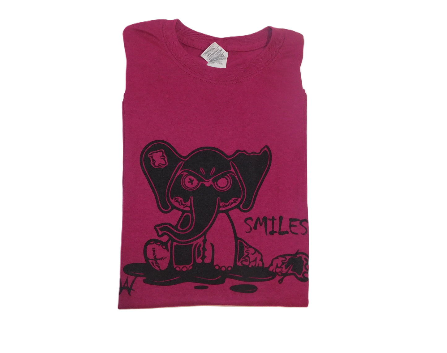Smiles Elephant Dark Pink Tee